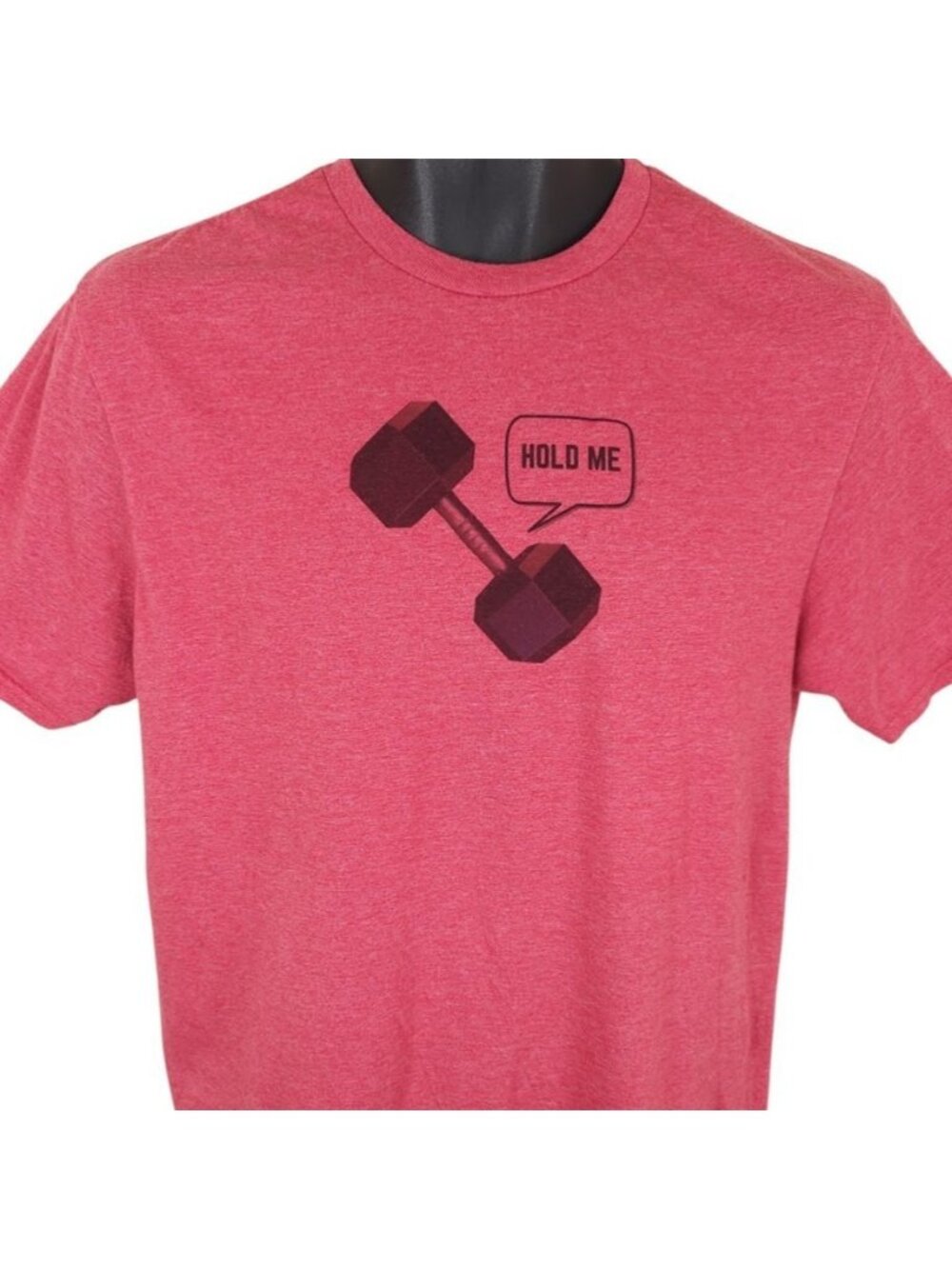Gym T Shirt Mens Size Medium Red Barbell Hold Me Workout Bodybuilding